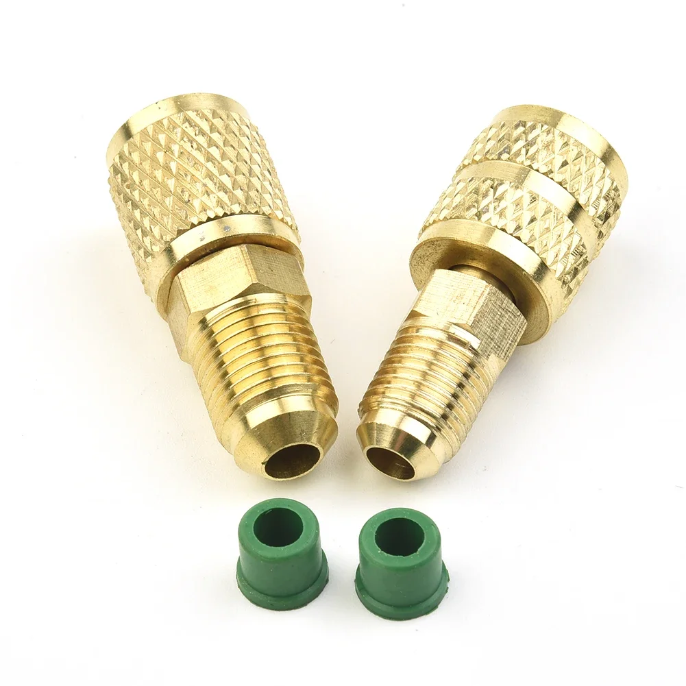 2 PCS R410a Air Conditioner Refrigeration Charging Adapter 5 16 SAE F Quick Couplers To 1 4 SAE M Flare 5 16 SAE M To 1 4 SAE