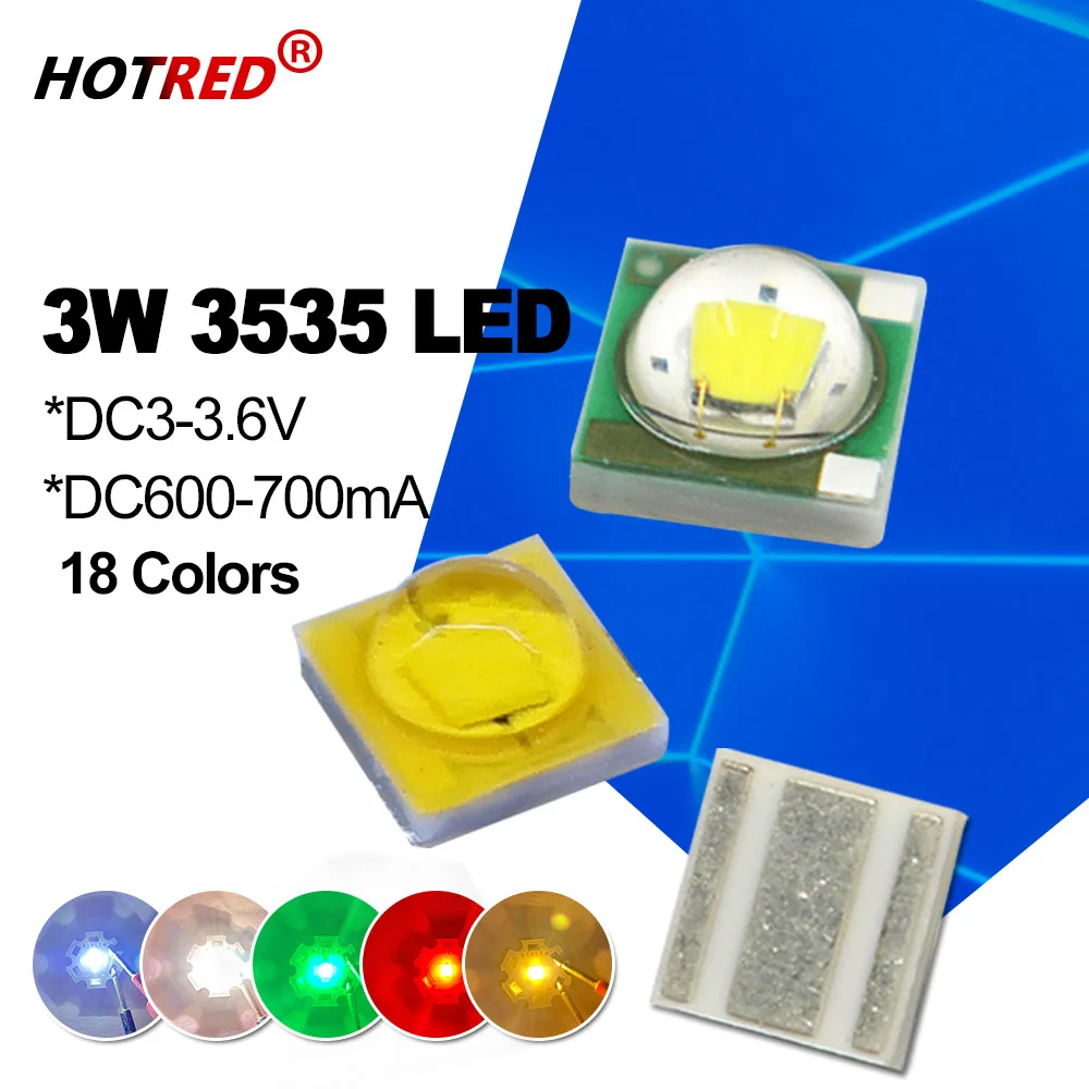 100pcs 3W LED XPEE 3535 SMD Chip Cold Warm White Red Orange Blue UV Ceramic Substrate 395 450 465 495 520 595 620 660 850 940nm