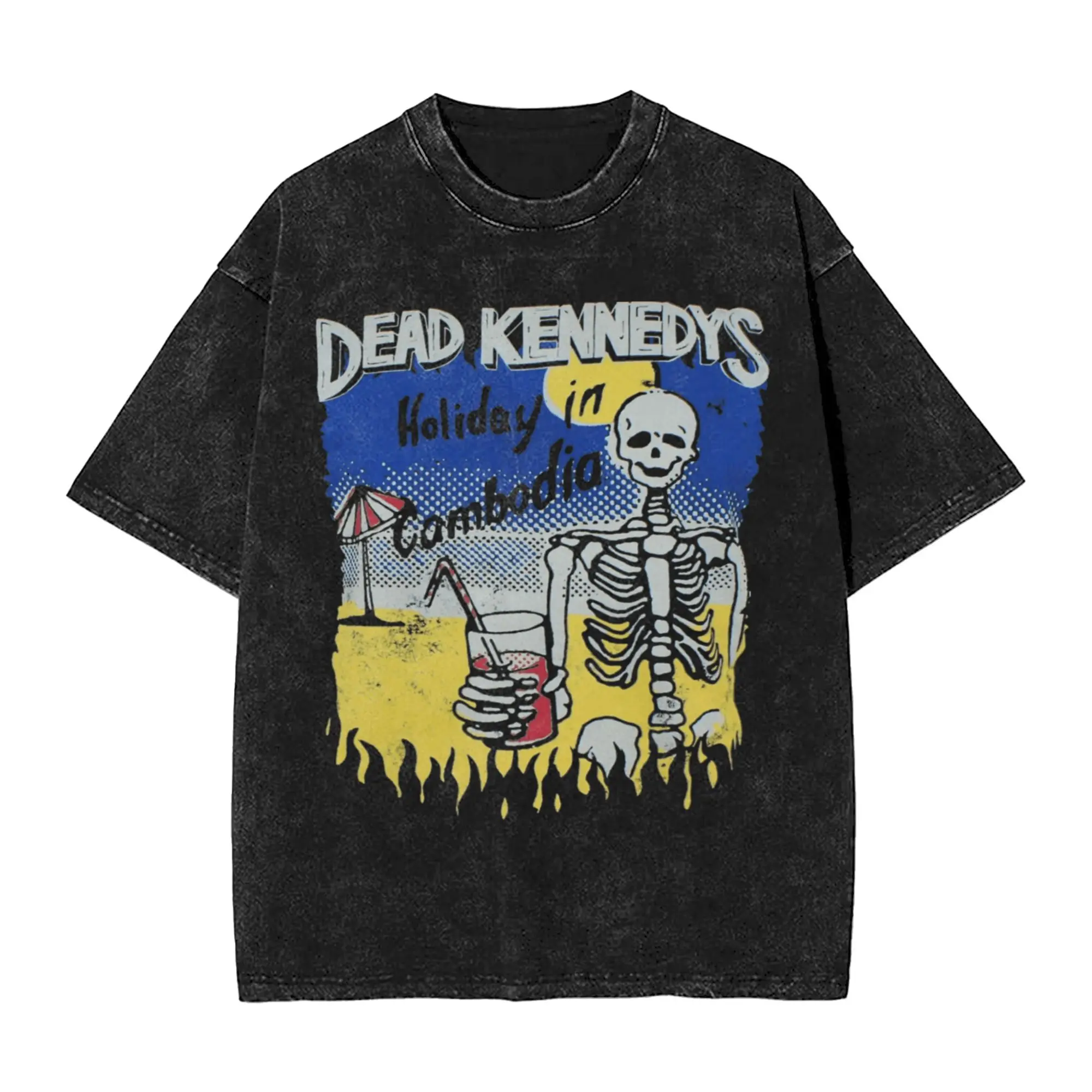 المتضخم غسلها تي شيرت ميت كينيدي عطلة في الكمبوديا بسيط تي شيرت الجدة التي شيرت للرجال الصيف Y2K مضحك بلايز عادية