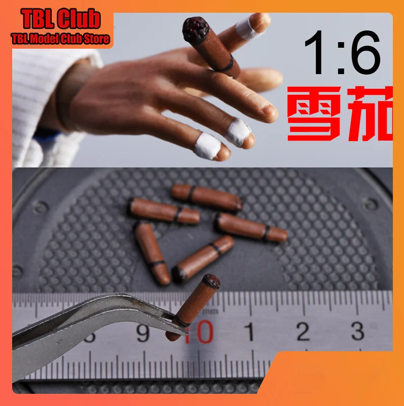 Mini acessório masculino em escala 1/6, brinquedos, modelo de charuto, filme, boneca de tv, ornamento, decoração para figura de ação de 12 polegadas, adereços de cena de soldado