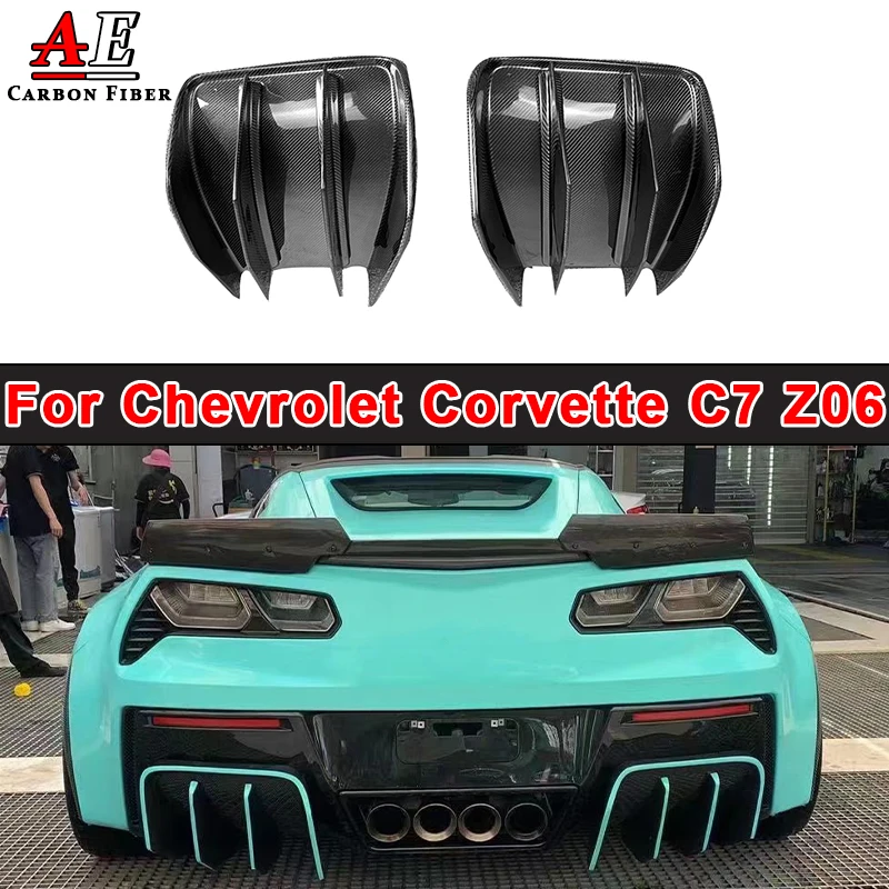 For Chevrolet Corvette C7 Z06 2014-2017 Carbon Fiber Rear Bumper Diffuser Car Rear Lip Splitter Lower Spoiler Body Kit