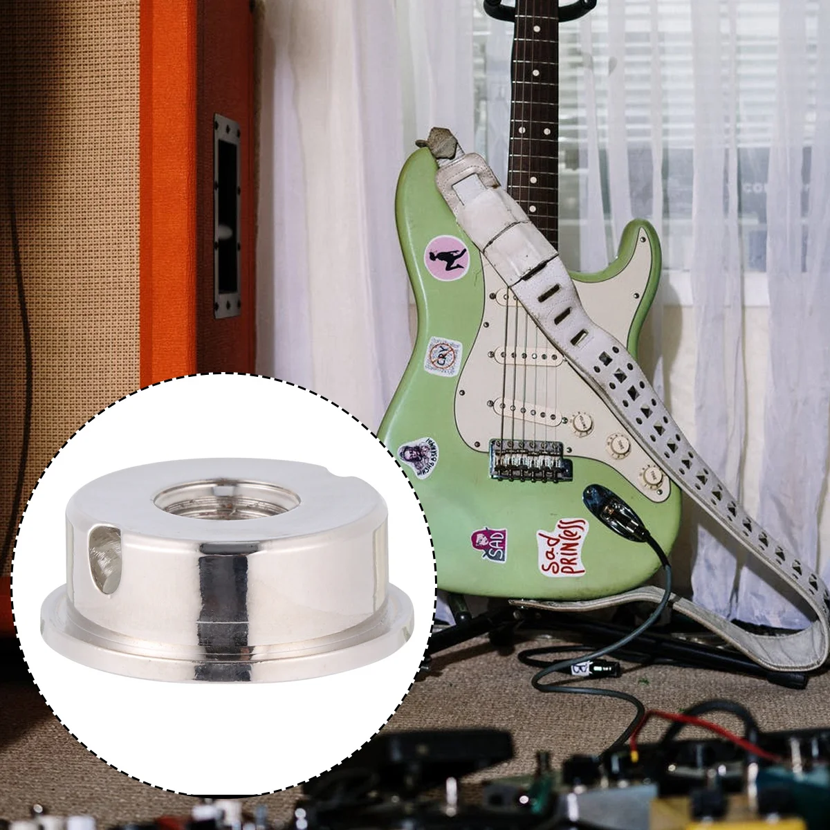 

1Set Nickel Plated Guitar Input Socket Socket Plate Mounting Plate for Tl Electric Guitar Reliable Replacement Part