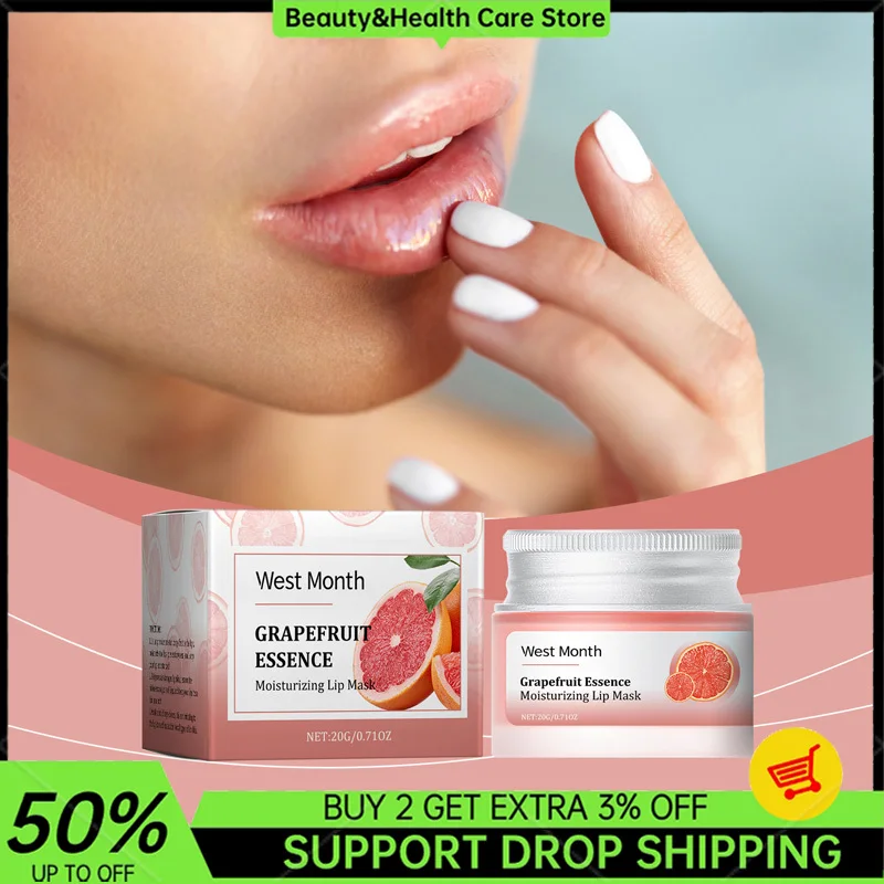 Grapefruit Essence Moisturizing Lip Mask Effective Remove Dead Skin Nourishing Repair Lip Fade Lip Lines Anti-Crack Care Mask