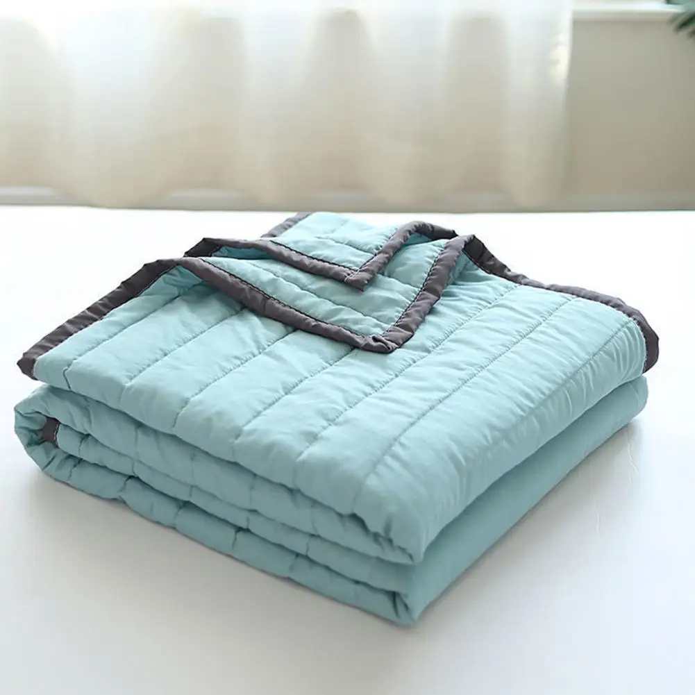 All-season Coverlet Ice Silk Quilt for Summer Sleep Lightweight Absorbent Bedding Comforter Machine Washable Sofa Room Blanket