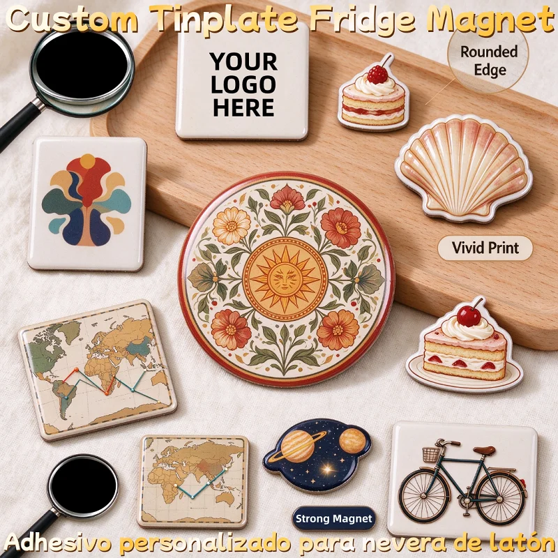 Custom Tin Fridge Magnet Irregular Shape Magnet Magnetic Sticker Printed Tinplate Fridge Magnet With Various Patterns Gift Decor