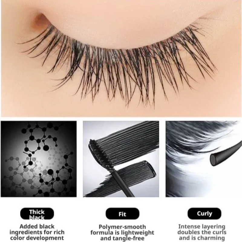 Multifunktion ale 1 2 Mascara Double Effect Volumen Mascara 2 in 1 High Shine lange, dicke und lockige große Augen Mascara Farbe Make-up