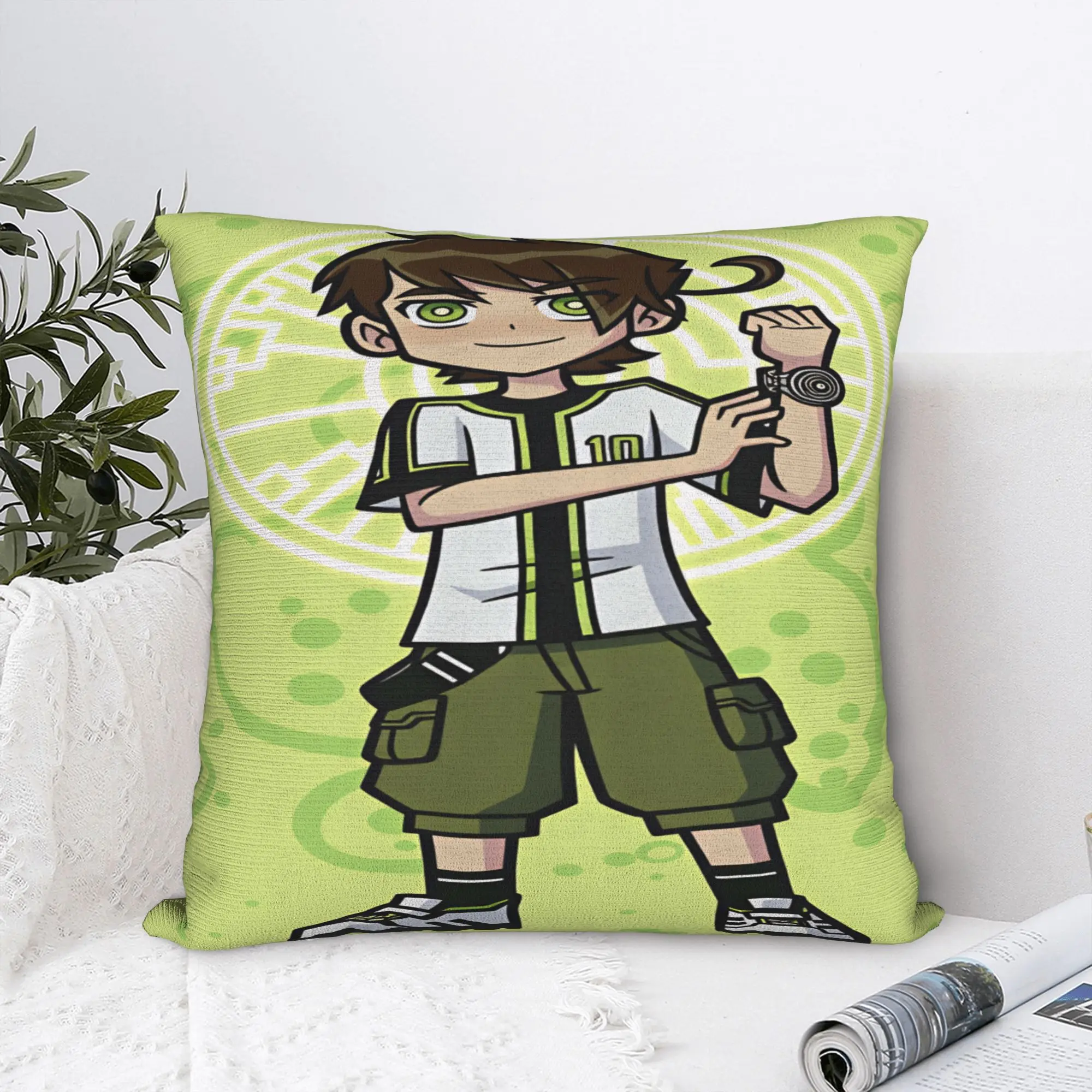 Ben 10 Cartoon Pillow Case  Retro Trendy Pillow Cover Custom Pillowcases For Sofa Home Decor