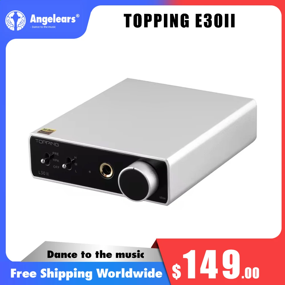 TOPPING E30II Decoder 2*AK4493S DAC Hi-Res Audio XMOS AU208 Touch Operation E30 II with Remote Control Preamp DAC