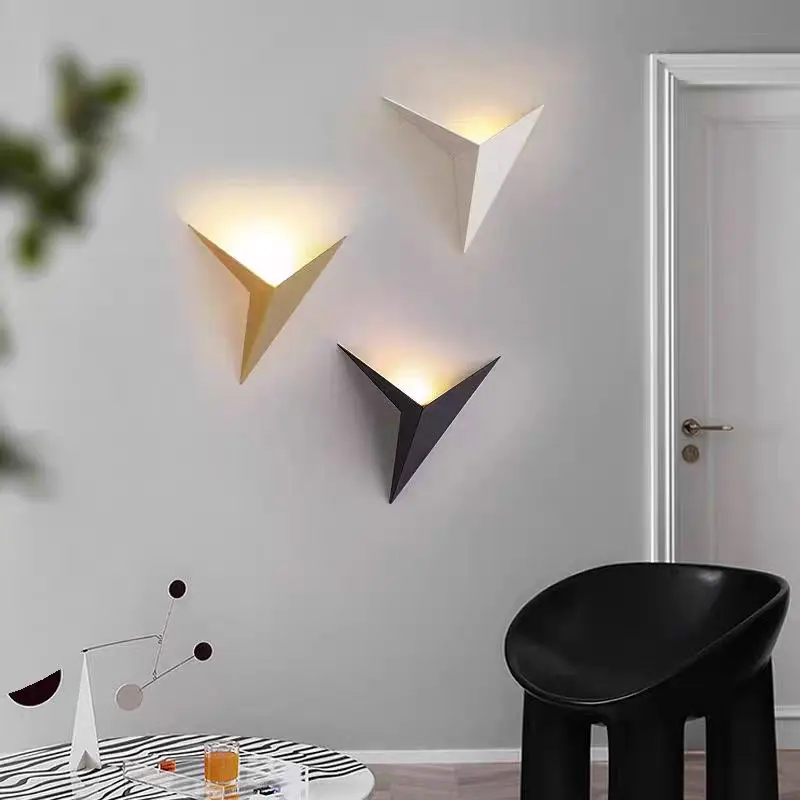 Nordic Triangle Shape LED Wall Lamps for Living Room Bedroom Creative Wall Lamps Indoor Decor Lighting Fixture 3W Light