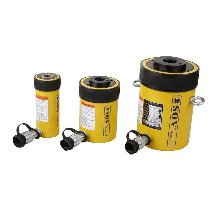 Equivalent 13T 700Bar Single Acting Hollow Plunger Hydraulic Jack RCH-121 for Pushing Lifting Laboratory