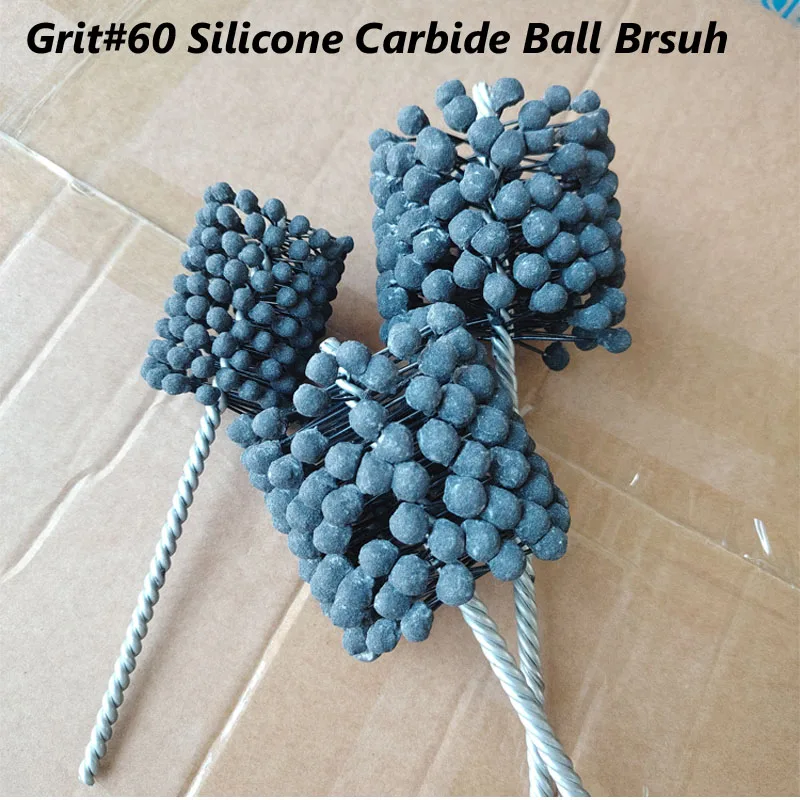

Грит # 60 Щетка с шаровой головкой из карбида силикона с грубой сеткой D8 ~ 20 мм, шариковая щетка для труб для промышленной полировки внутреннего отверстия, разжигания