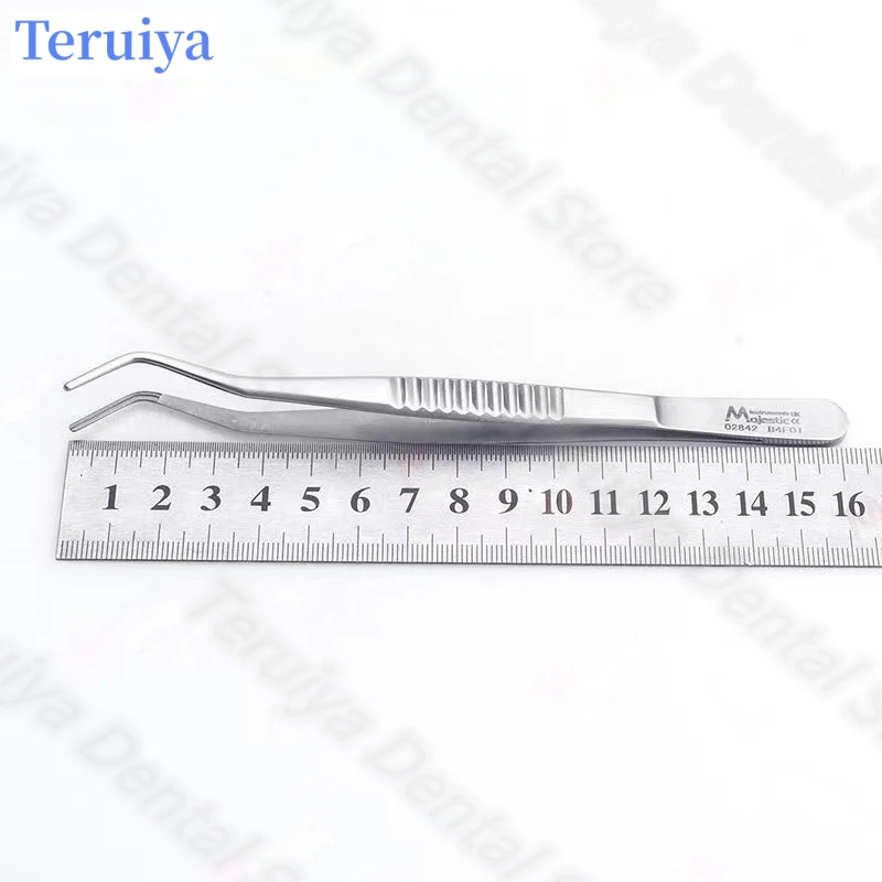 Atraumatic Oral Implantation Forceps - Premium Micro Precision with Concave-Convex Serrated Straight/Curved Tip