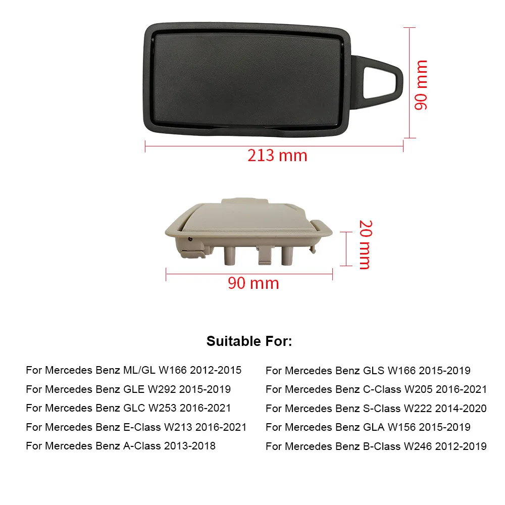 Sun Shade Visor Makeup Cosmetic Mirror Cover For Mercedes Benz W166 W205 W292 W213 W246 W156 W222 W176 A B C E S-Class GLA GLC