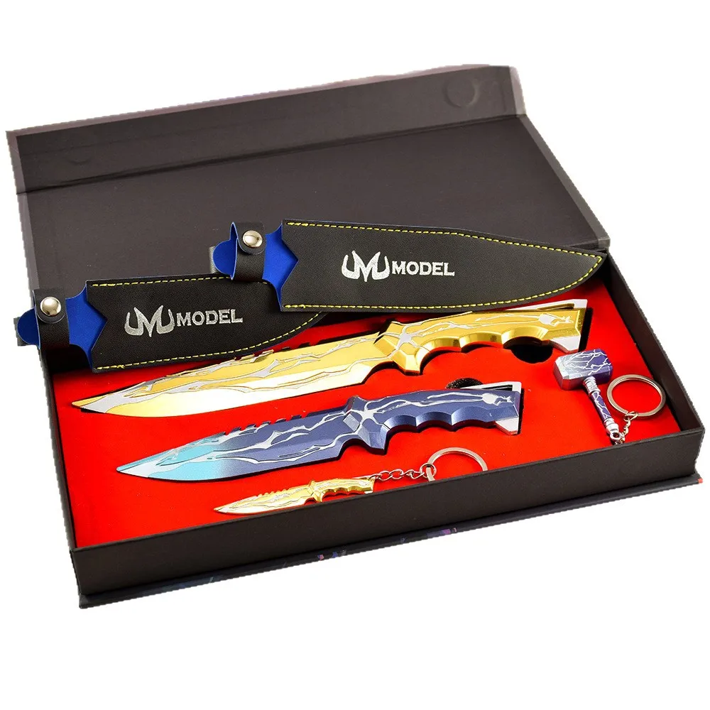 لعبة Valorant نماذج محيطية سكين العقاب الإلهي هدية صندوق أربع قطع مجموعة جميع المعادن الحرفية اللعب الأسلحة الصبي الهدايا سلاسل المفاتيح #6