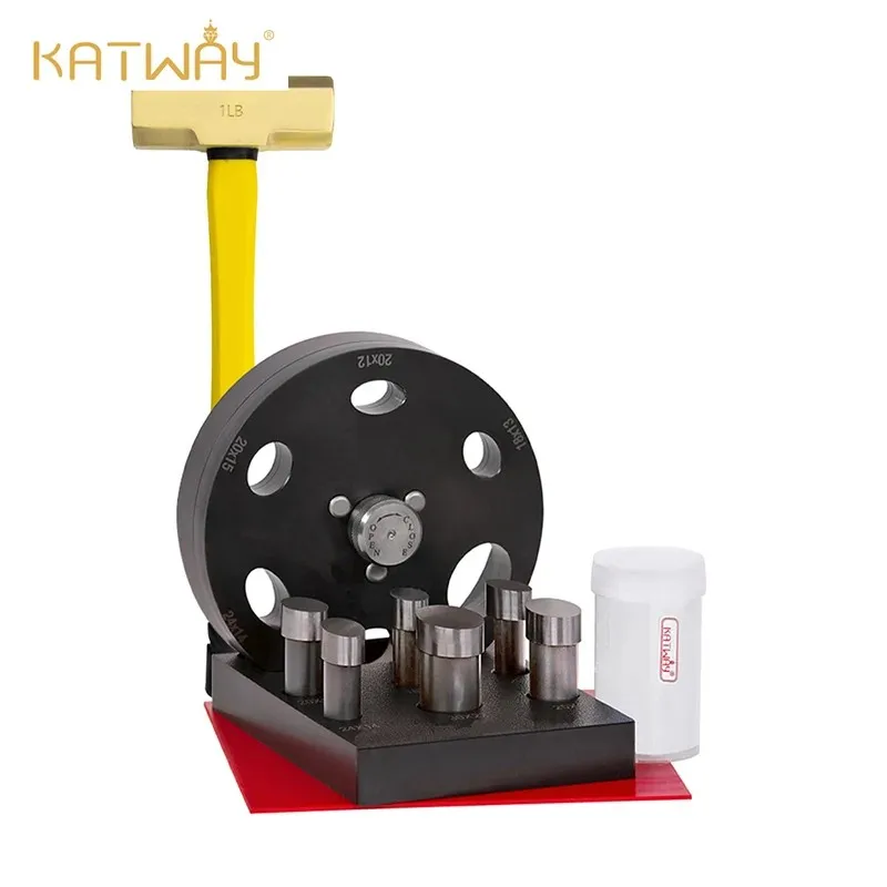 KATWAY Complete Set of 6 Sizes in the Oval (Cabochon) Disc Cutter Jewelry Punching DIY Hammer LL-CS01