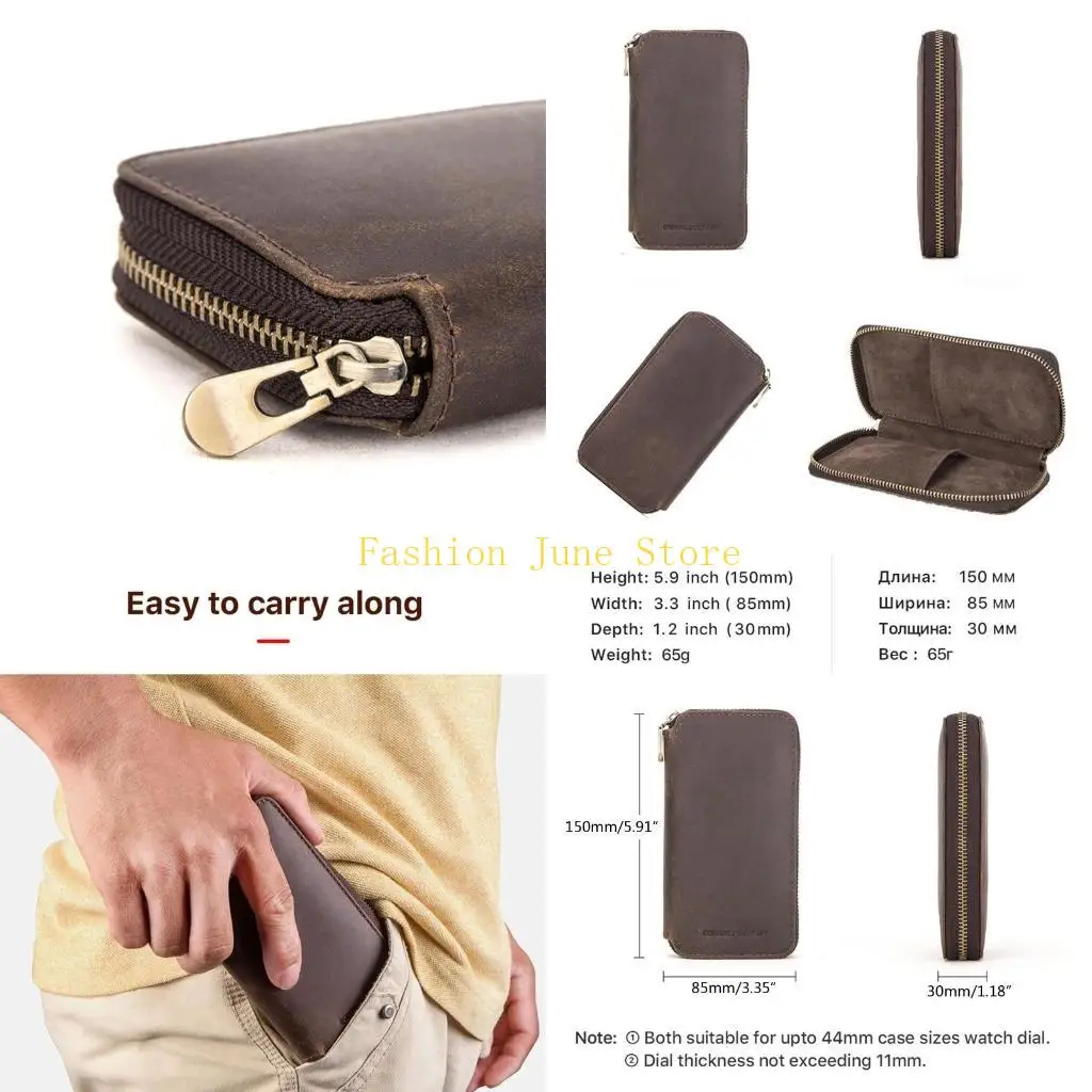 

N5KA Watch Handmade Leather Waterproof Multi-Purpose Travel for Case