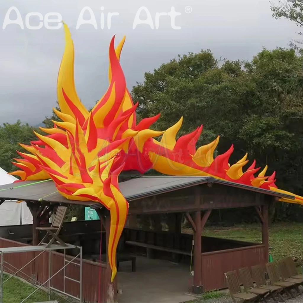 Aufblasbarer Vulkan-Flammenballon für Musikfestival, Dachdekoration für Festliche