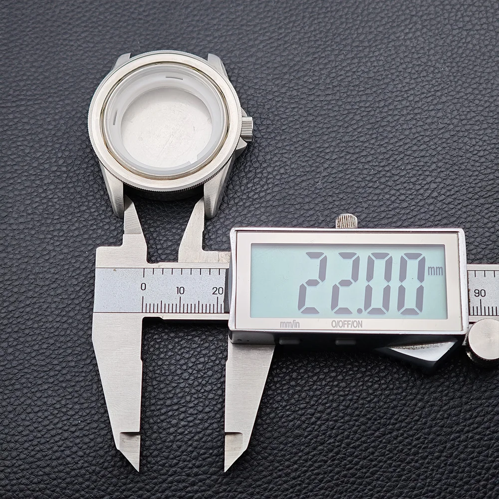 42.5 مللي متر حافظة جديدة تناسب M8215 حركة/القرص للرجال عالية الجودة حافظة فولاذية فضية ملحقات الساعة صندوق ساعة زجاج الياقوت