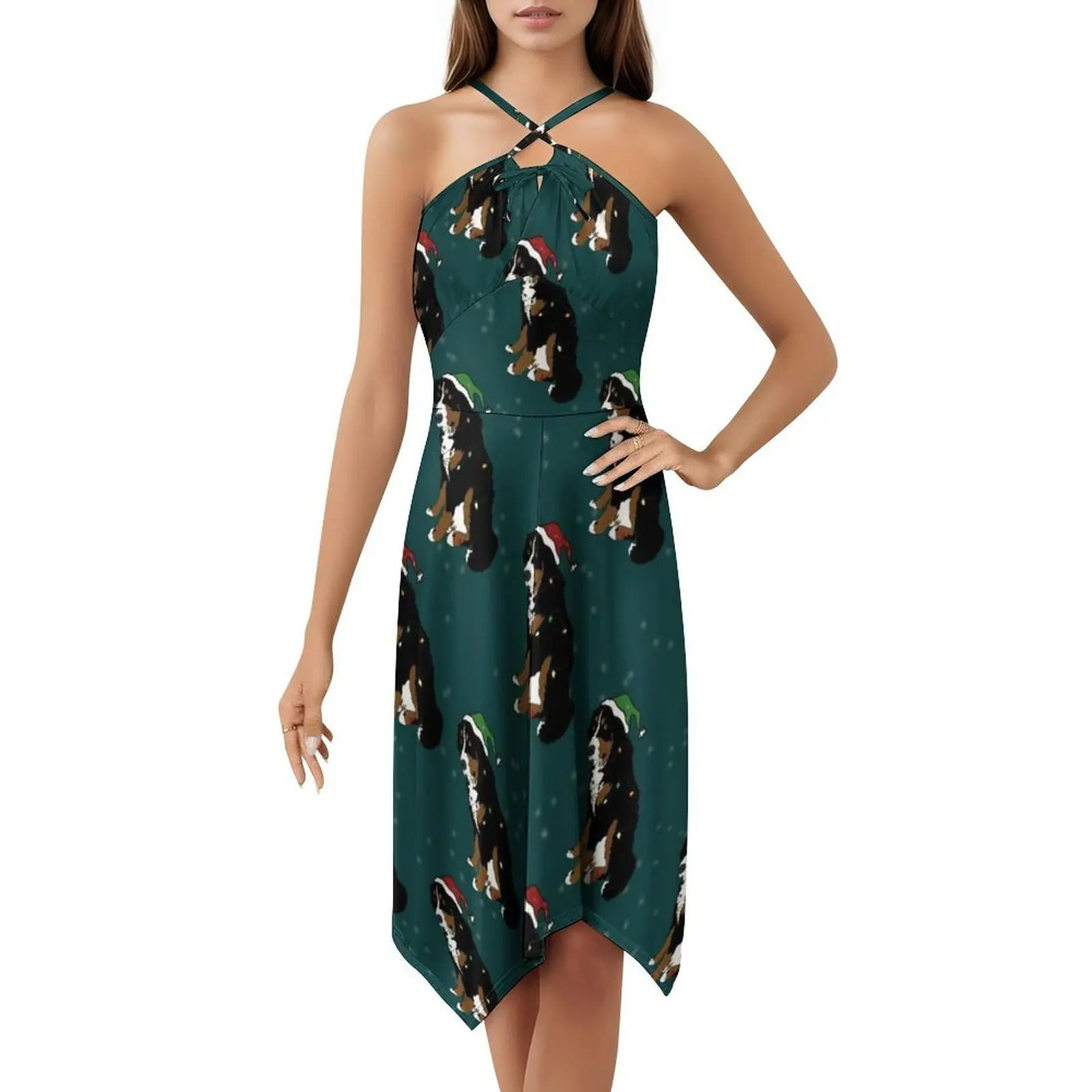 Christmas Bernese Mountain Dog Dress - usage example