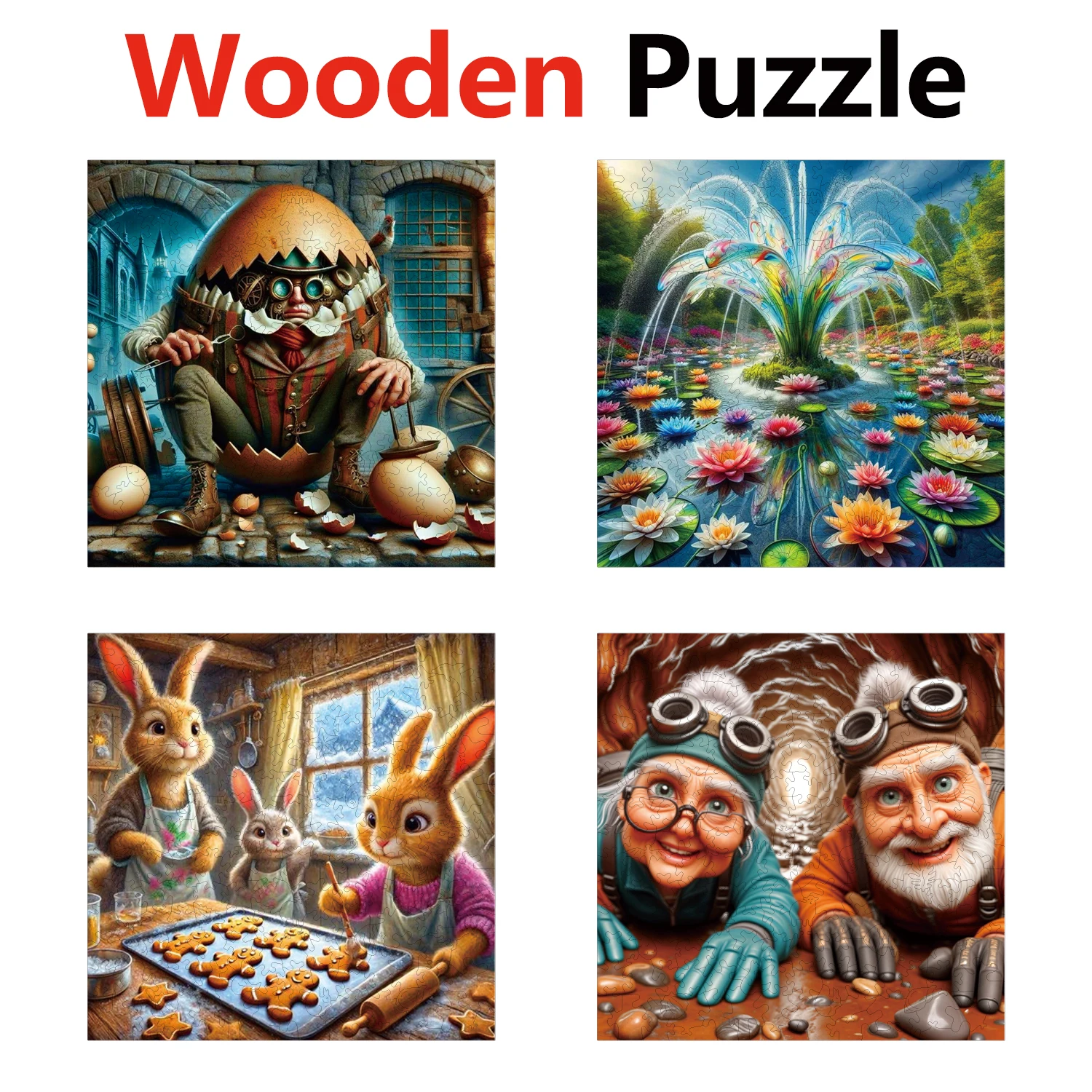 

Egg Spring Water Rabbit Adventure Animal Puzzles High Quality Jigsaw Puzzle Wooden Puzzle Best Christmas Gift