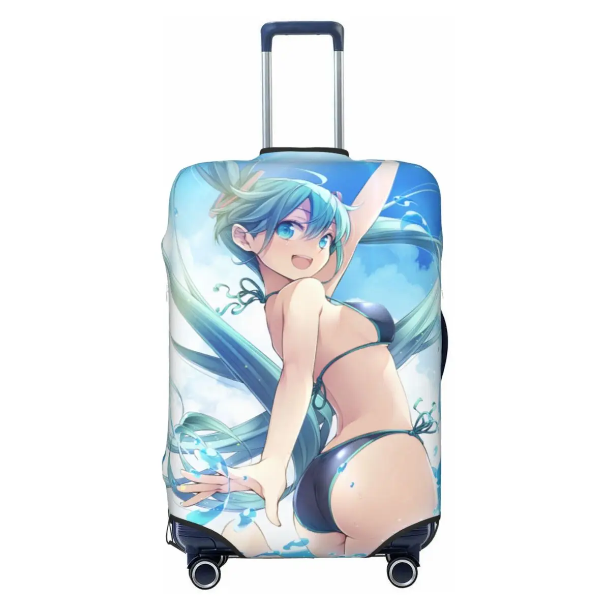 カスタム初音ミク-vocaloid-ロックアニメ旅行荷物カバー洗えるスーツケースカバープロテクターフィット-18-32-インチ