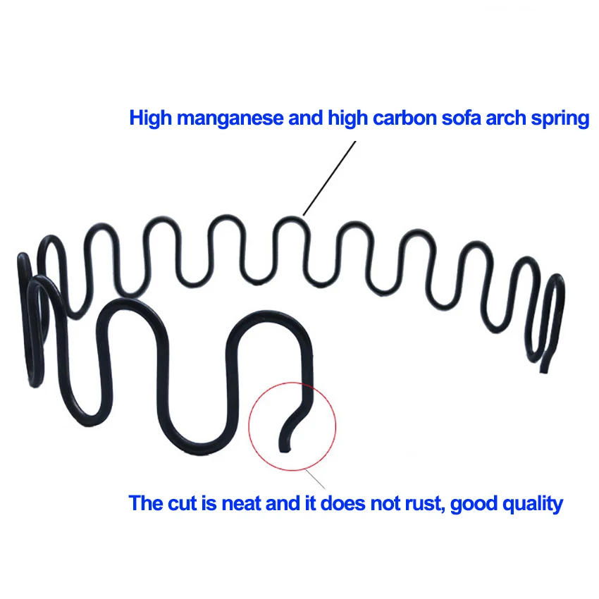 Replacement Furniture Spring Sofa Chair Springs with Clips 40cm 45cm 50cm 55cm 60cm 65cm 70cm 75cm 80cm 85cm 90cm Long Ressort