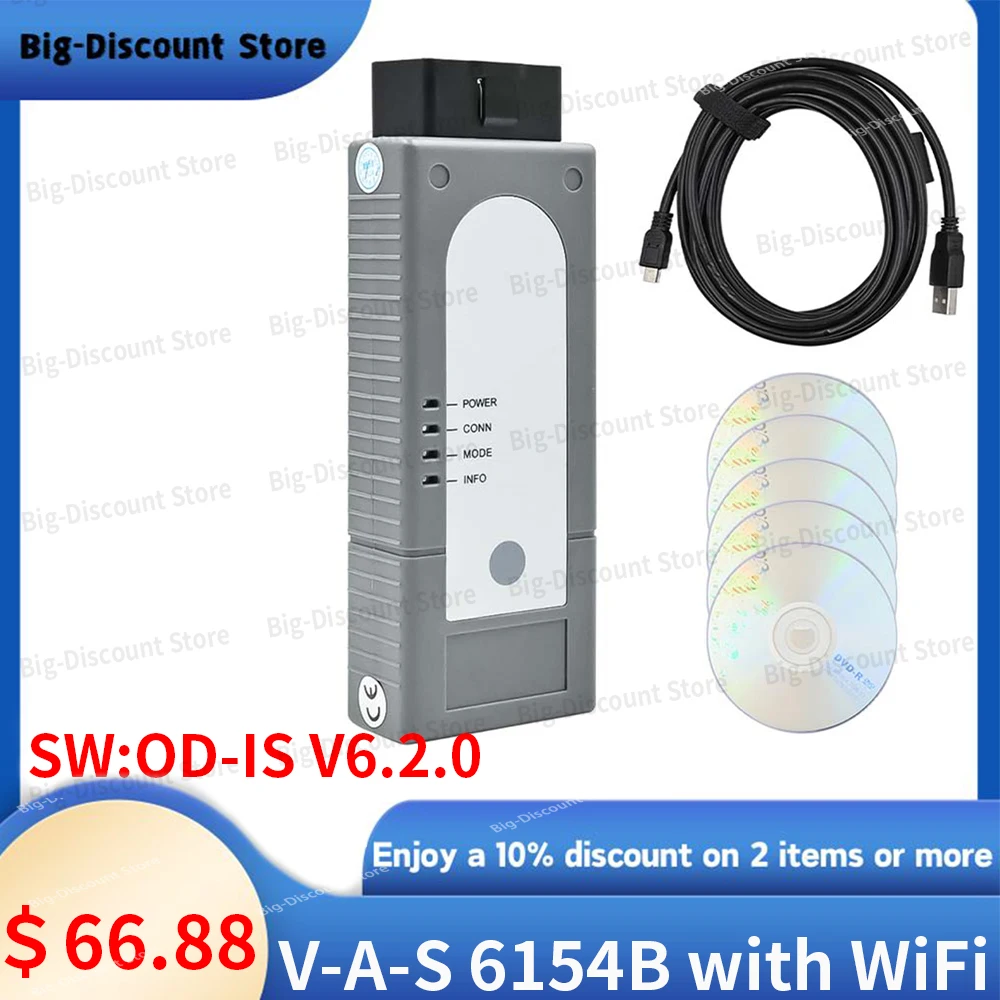 OKI V-A-S 6154 B Bluetooth-Compatible AMB2300 V-AS 6154B Full Chip Support 6154A V1.6.6 For V-W Au-di Diagnostic Tool