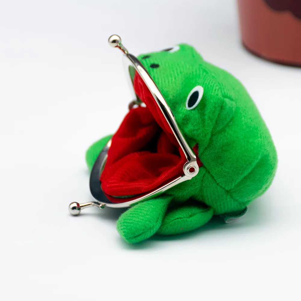 Trending Products Adorable Anime Frog Wallet Coin Purse Key Chain Cute Plush Frog Cartoon Cosplay Purse for Women Bag Accessorie