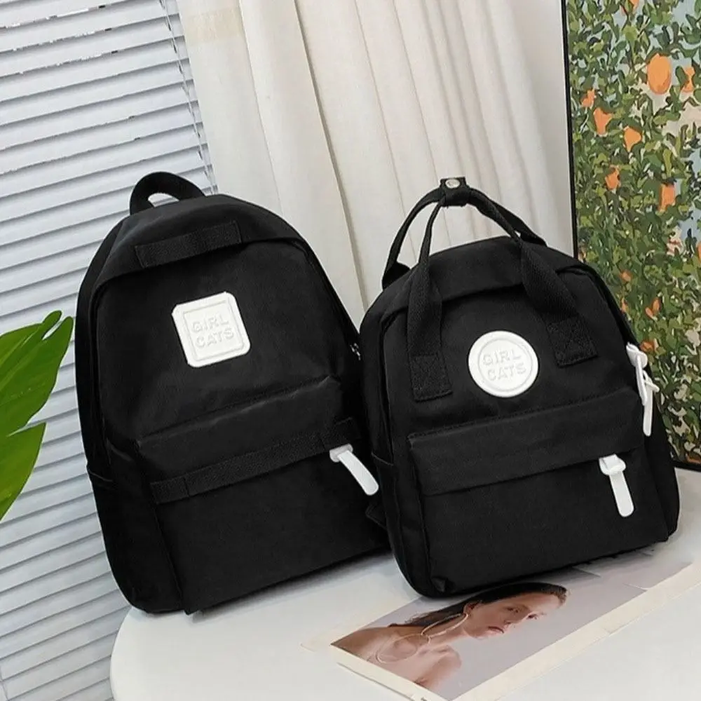 Solid Color Children Backpack Oxford Cloth Anti-theft Student School Bag Handbag Korean Style Canvas Rucksack Travel