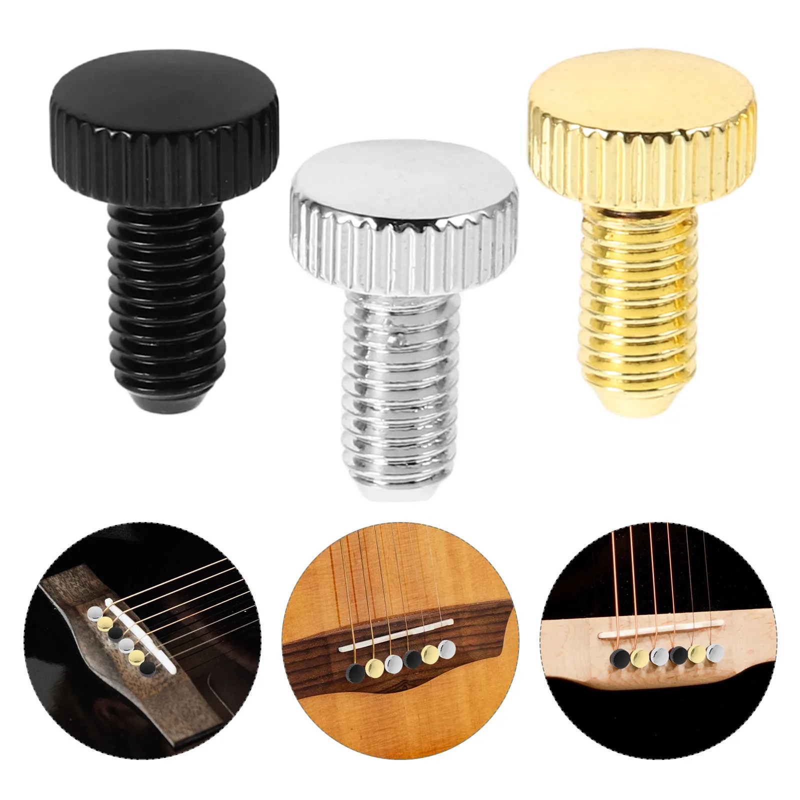 

6Pcs Guitar Bridge Saddles Screw Replacement M5 X 13mm Gold Silver Black for Electric Guitar Tremolo Bridge Tailpiece Repair