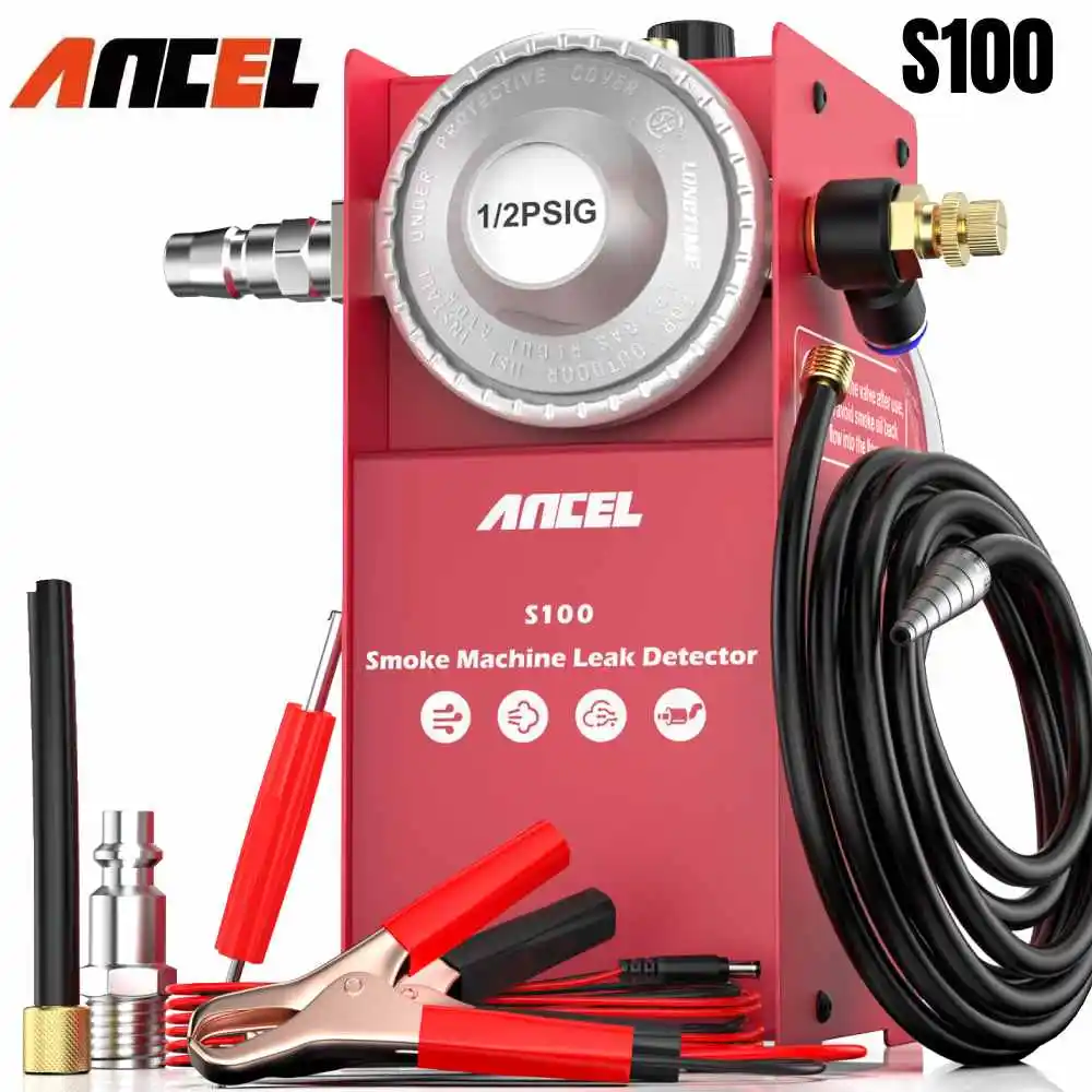 

ANCEL S100 Car Smoke Leak Detector Oil EVAP Pipe Smoke Leakage Generator For DC12V Vacuum Leakage Analyzer Auto Diagnostic Tools