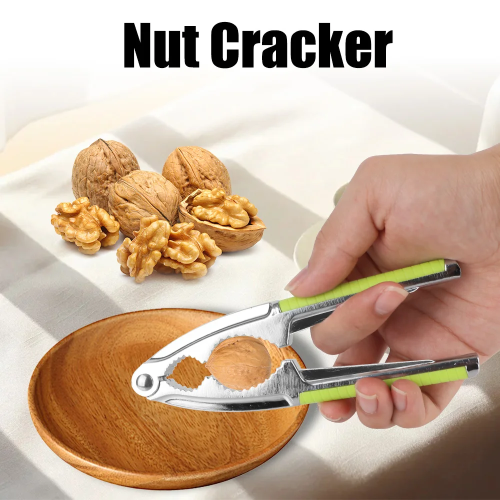Nut Cracker Pine Pecan Hazelnut Plier Kitchen Tools Stainless Steel Nutcracker Multi-Function Nut Clip Quick Walnut Cracker