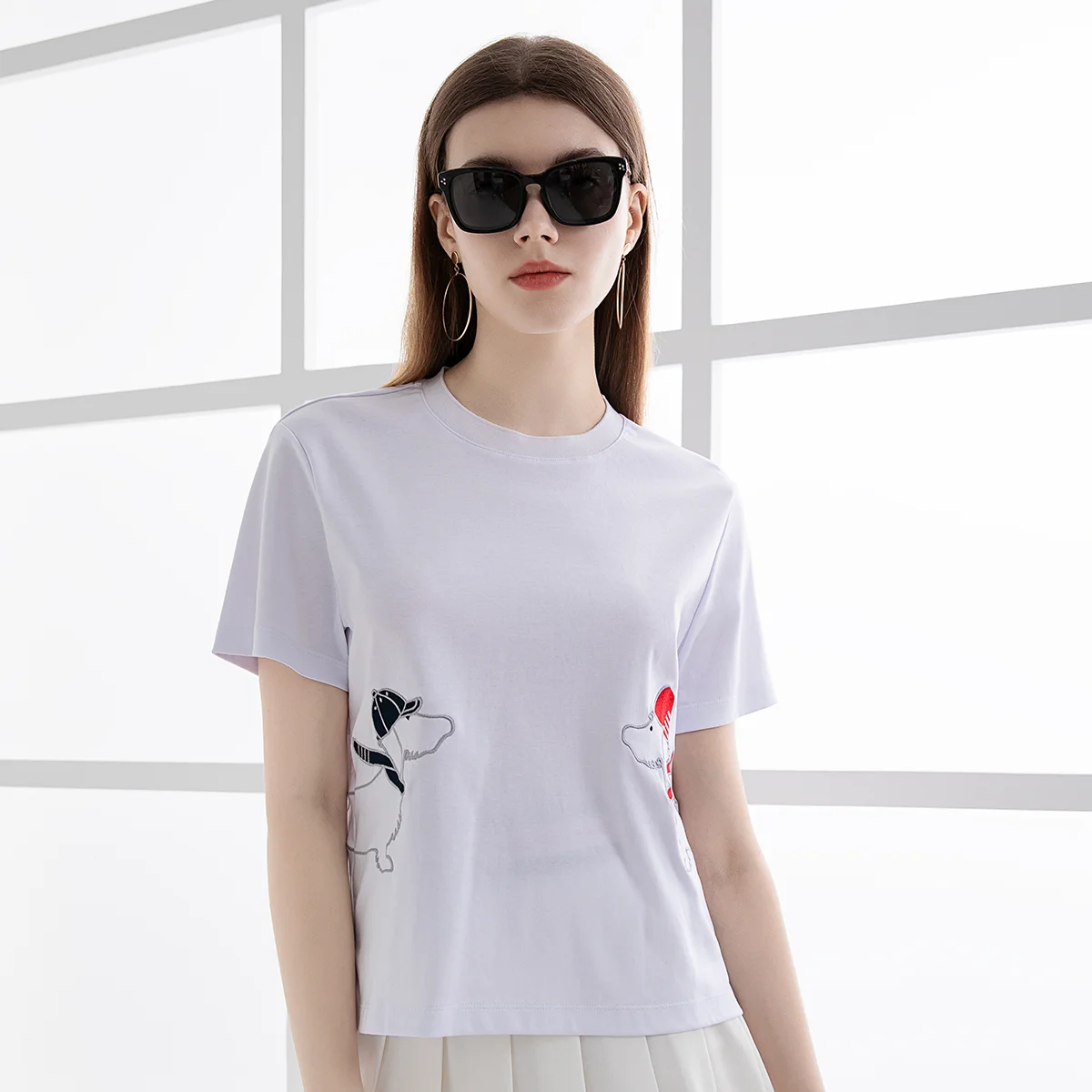 TC60 30% Silk 70% Merino Wool Knitwear Trendy Women's short sleeve woolen t shirts Summer