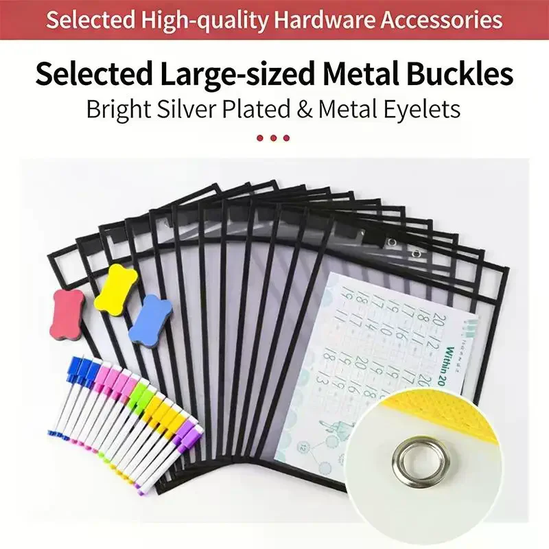 

Document Storage Bag Reusable Waterproof Clear Color Random File Folder Dry Wiping Kids Drawing Board For School Office