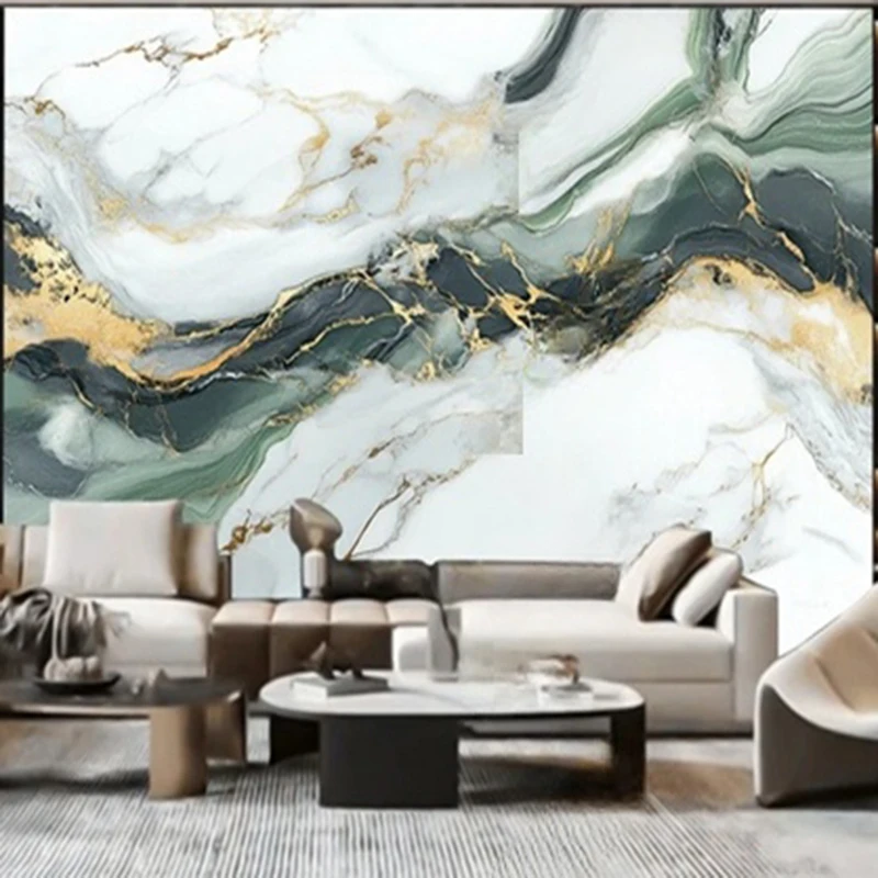 Modern minimalist abstract art high-end marble texture living room TV bedroom Pattern Home Decor background wall