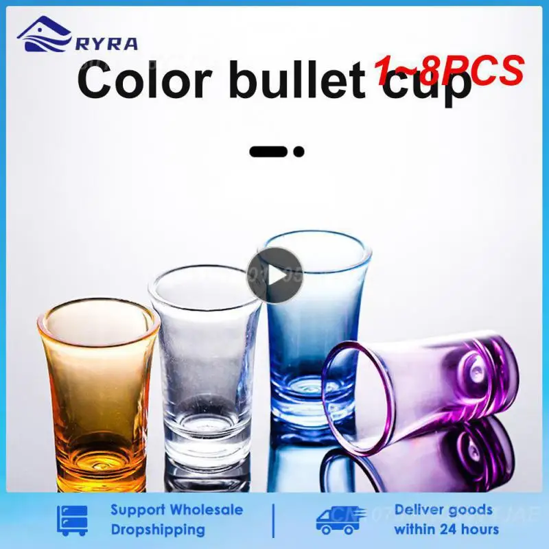 1~8PCS Set Plastic Shot Glass Bold Club Tumbler Liquor Wedding Wine Glasses Cocktail Pint Vodka Cup 6 6x4 3x3