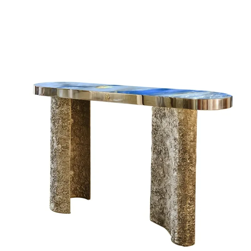 

Luminous jade entrance table Modern simple light luxury corridor Home villa living room