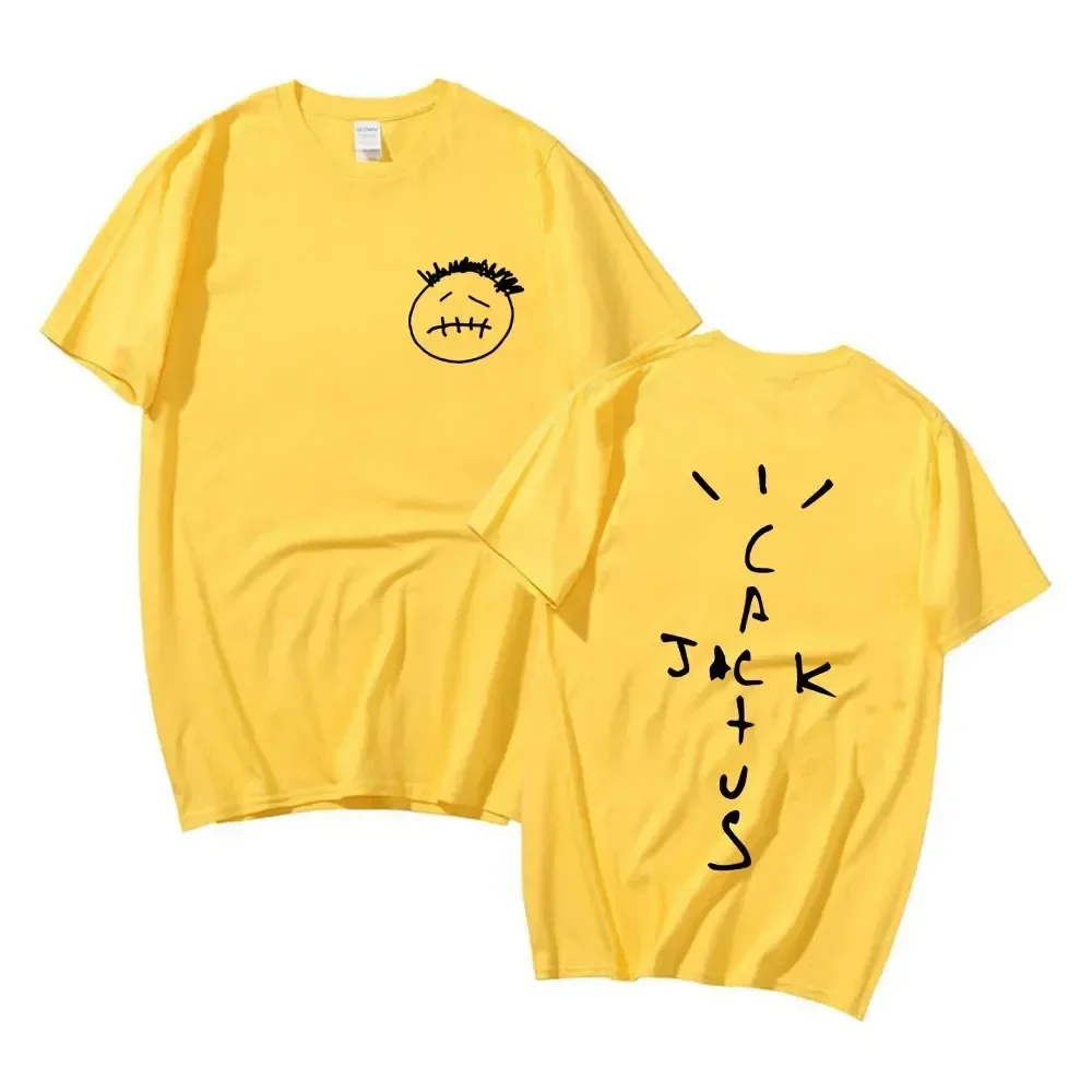 Rapper Cactus Jack Music Album T Shirts Men Women Fashion Hip Hop T Shirt Casual 100% Cotton Short Sleeve T-shirt Oversized Tops