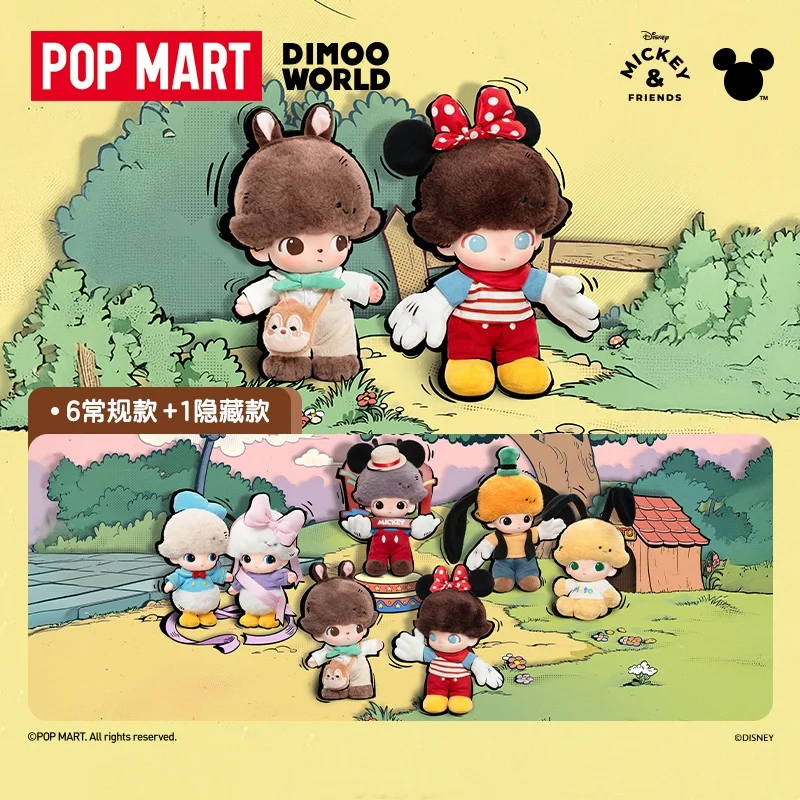 POP MART DIMOO WORLD X Disney Series Vinyl Face Blind Box Mystery Box Guess Bag Toys Doll Cute Anime Figure Desktop Ornaments