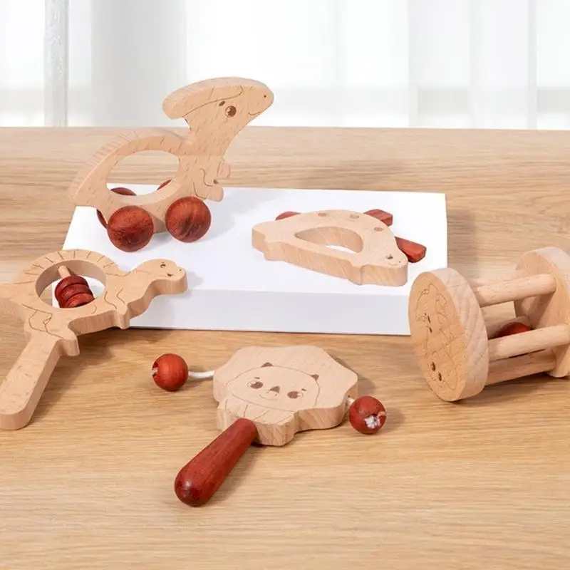 F62D Baby Rattle-Ring Handble Teether Soother Trẻ sơ sinh Chewing Chewing Toy