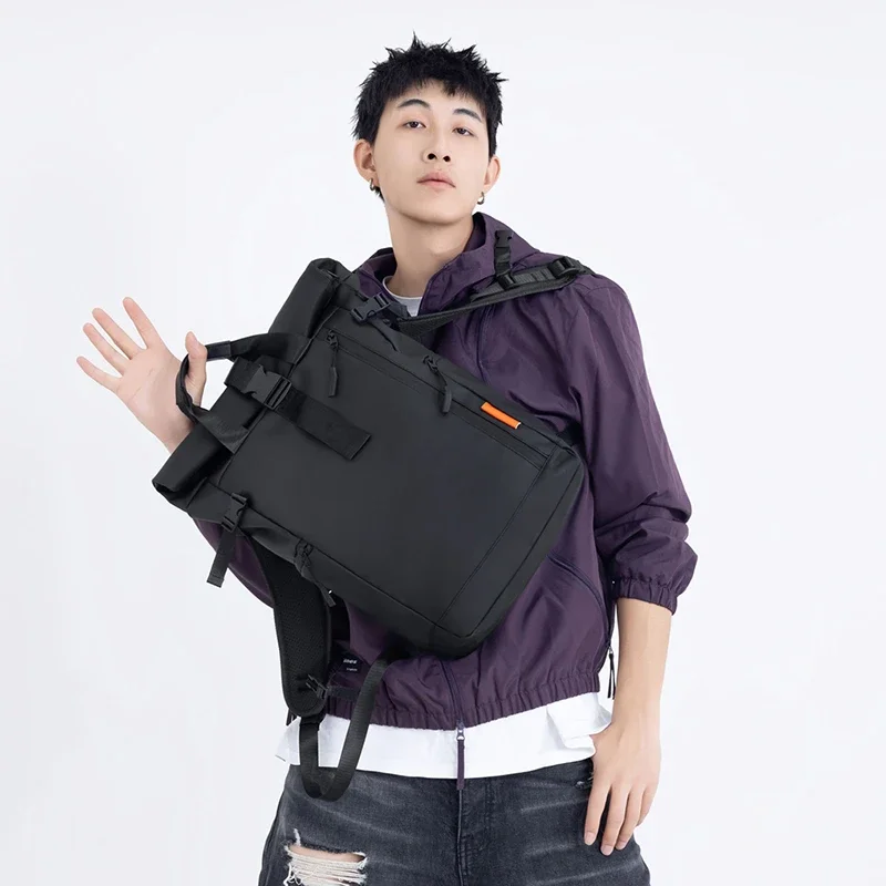Unisex Modischer Minimalistischer Großraum-Wasserdichter Rucksack Tragbare College-Schultasche Trendiger Designer-Rucksack für Männer – Detail 1