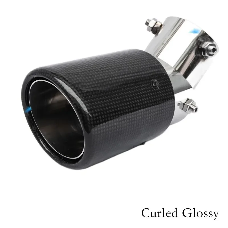 

1PCS Universal Real Carbon Fiber Car Exhaust Tip Muffler Exhaust Pipe Tip Stainless SteelAuto Tail Pipe inlet 63mm 70mm 76mm