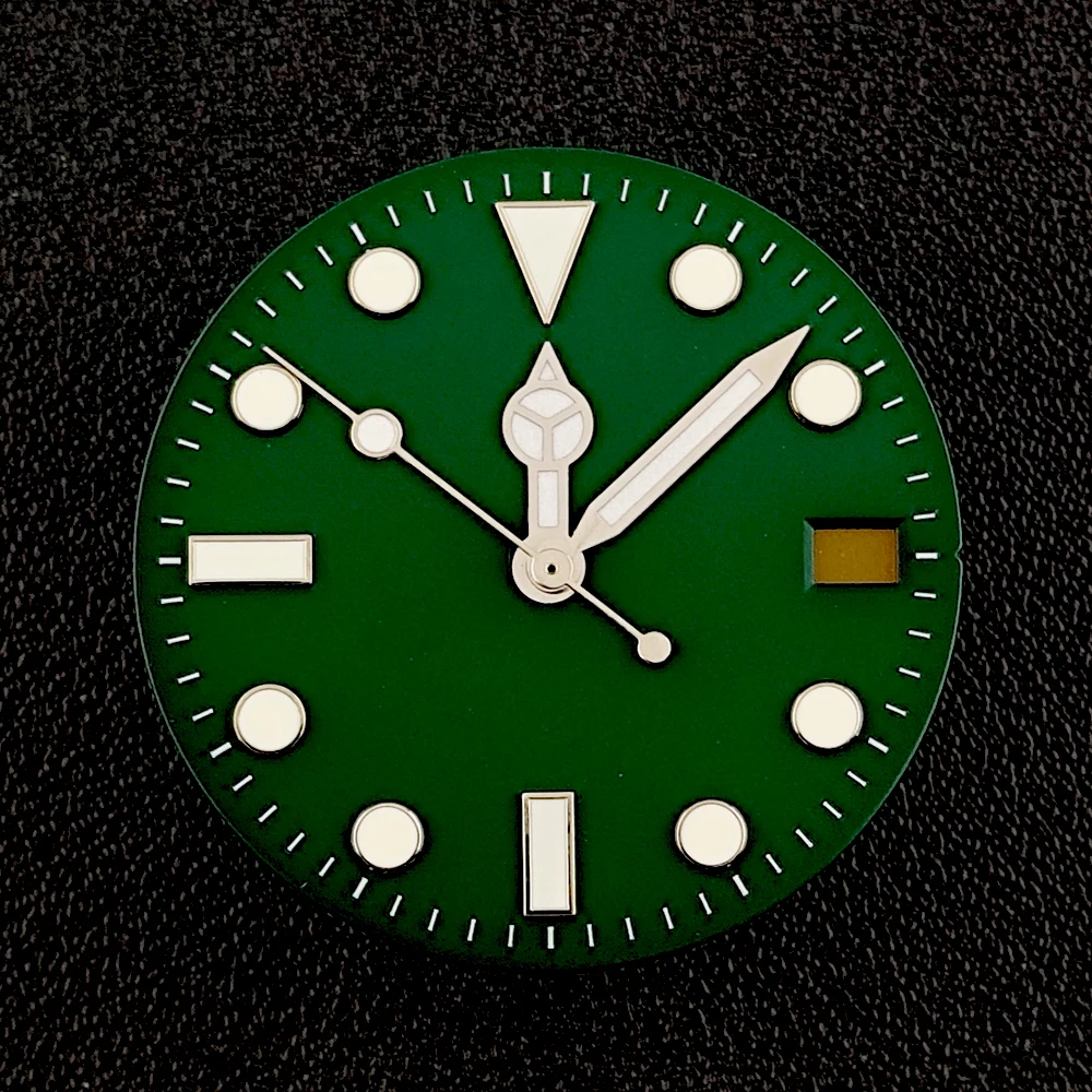 Cadran avec logo personnalisé de 28.5mm, cadran NH35, montre automatique pour hommes, cadran lumineux bleu adapté aux accessoires de montre à mouvement NH35