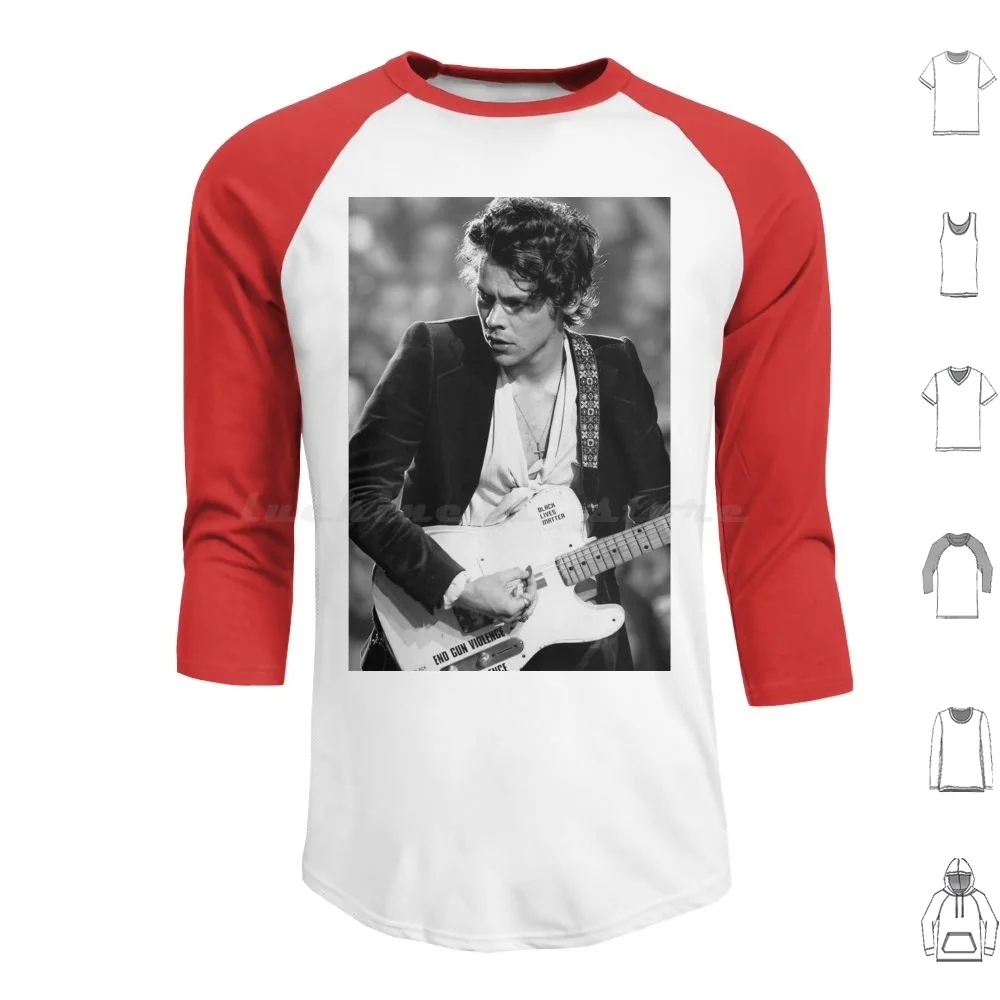 

Harry Black White Guitar Live Hoodies Long Sleeve Harry Music Cool Black And White Vintage Artist Song Album Handsome