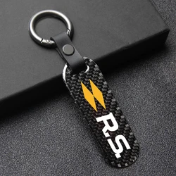 For Renault RS RS Sport Clio Scenic Auto Interior Accessories Car Key Chain Key Ring Carbon Fiber Metal Keychain Keyrings