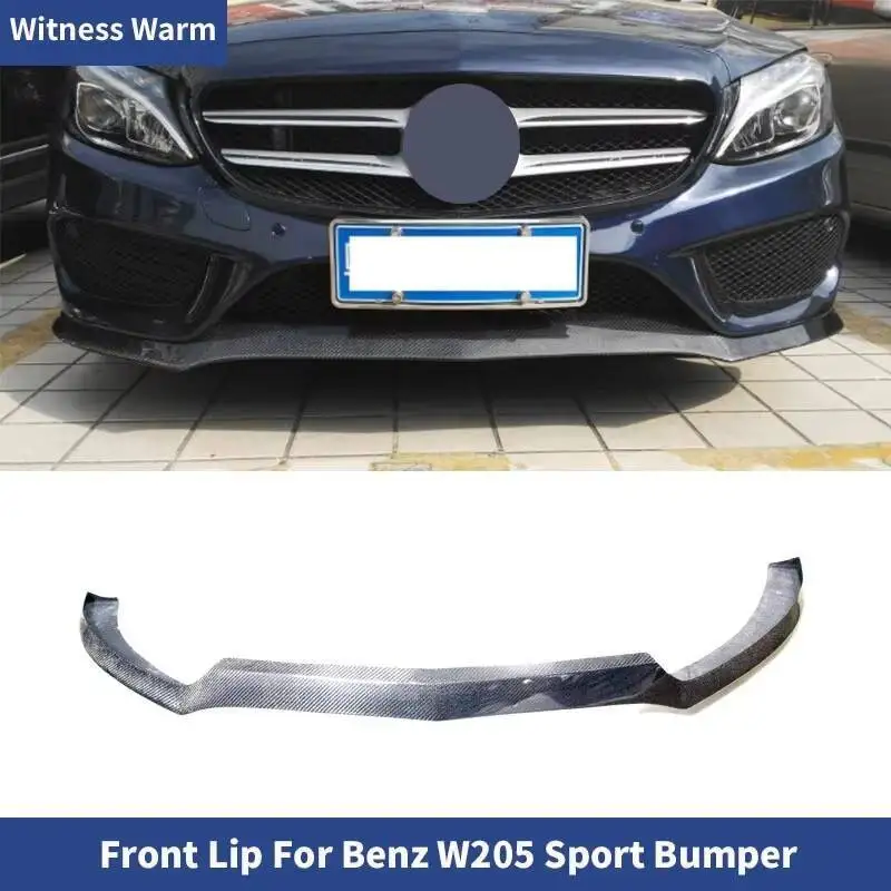 Séparateurs de lèvre de pare-chocs avant en Fiber de carbone, pour mercedes-benz classe c W205 C180 C200 Sport pare-chocs coupé berline 2014 – 2018