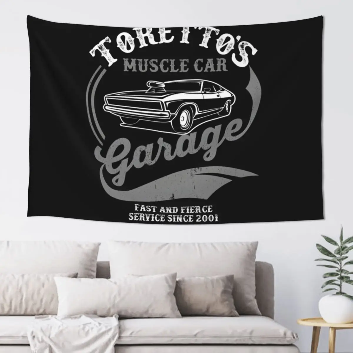 Toretto&x27;s Muscle Car Garage Classic Tapestry Decoration For Bedroom Decorative Wall Murals Tapestry