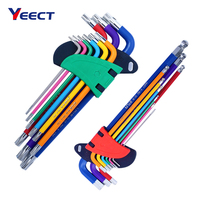 Torx Star Key Screwdriver Ball End Allen Keys Tool L Type 9Pc 1.5mm-10mm Torque Long Metric Socket Wrench Set Box End Wrench Set