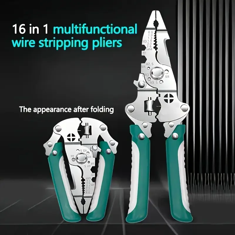 

Wire Winding Pliers Crimping Pliers Hand Tool Foldable Wire Stripper, Pulley Design Multi-Function Electrician Wire Splitter