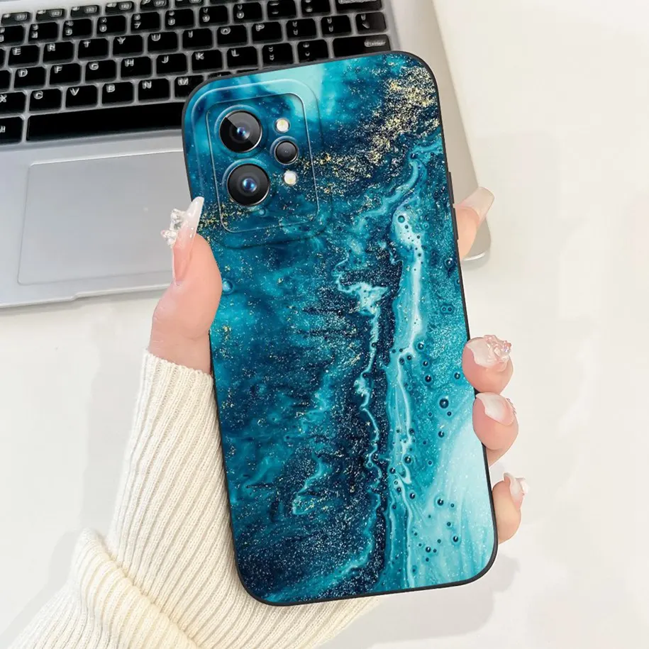 For Realme GT2 Pro 5G Case RMX3301 Shockproof Cover Fashion Flower Phone Cover For Realme GT2 Funda Realme GT Neo 3T Neo2 Bumper